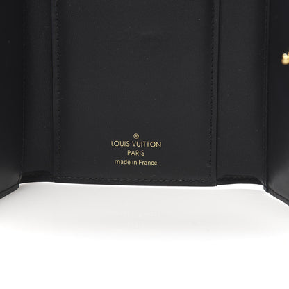 Louis Vuitton Monogram Flower Lock Compact Wallet Black 6 of 7