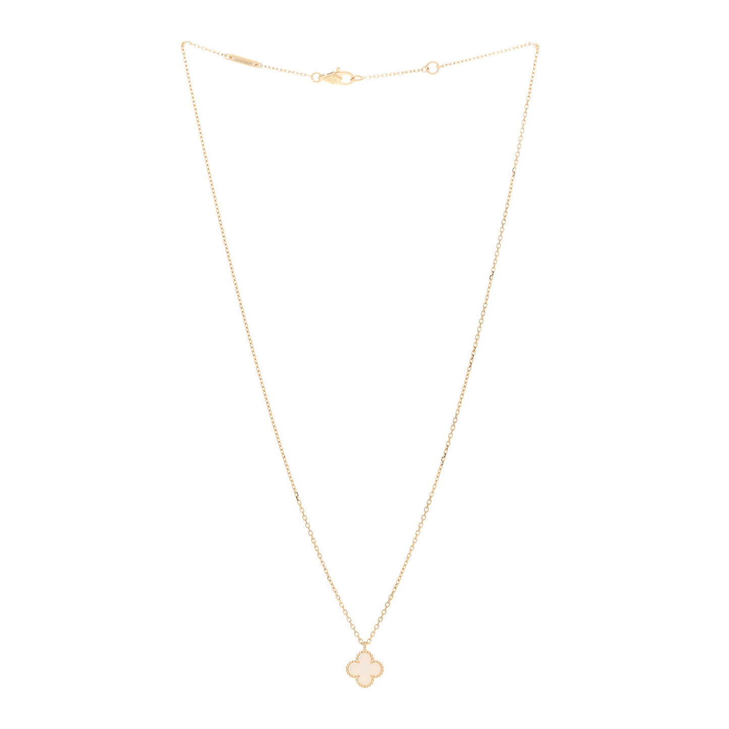 18K Yellow Gold Mother of Pearl Sweet Alhambra Pendant Necklace