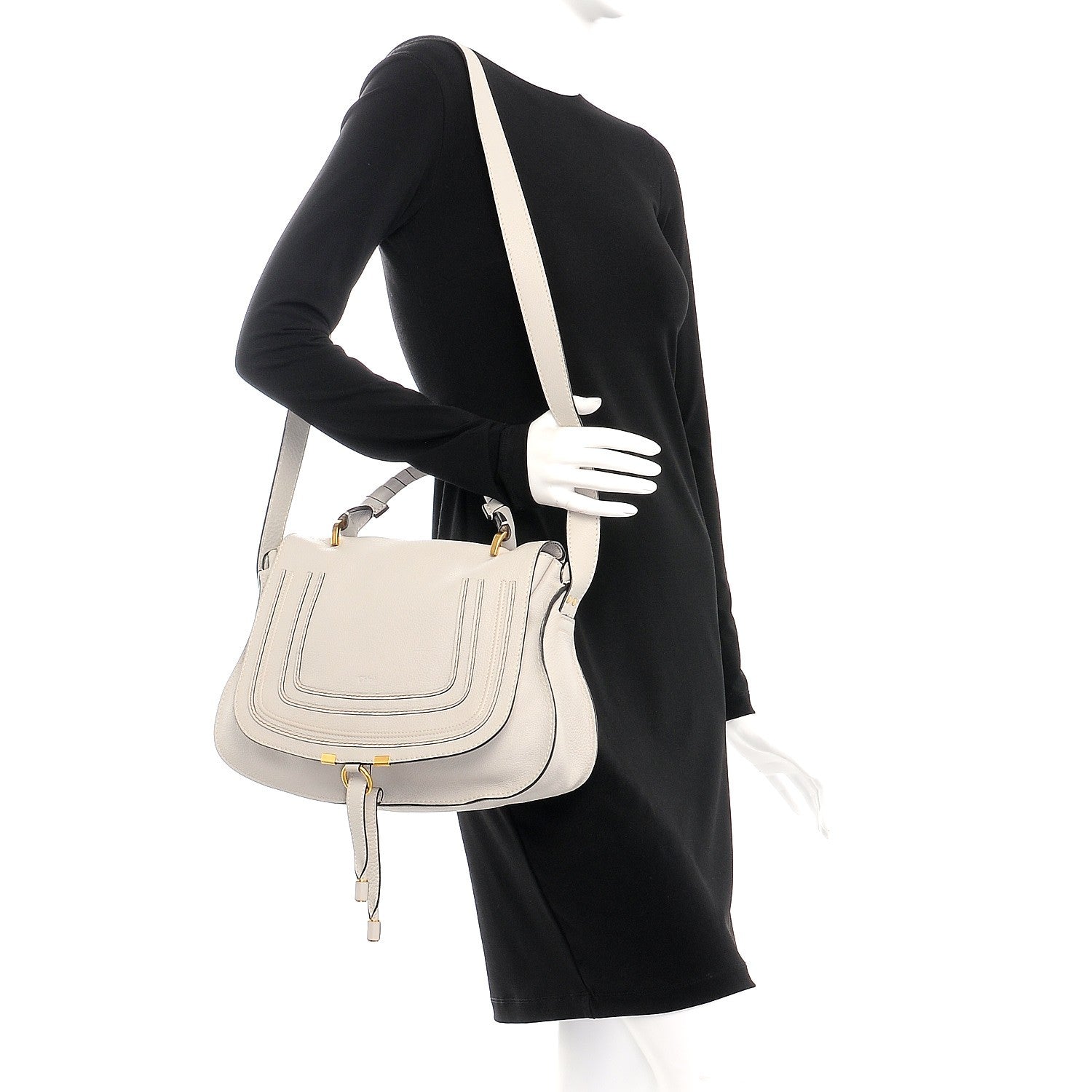 Chloe Calfskin Medium Marcie Top Handle Bag Dove 2 of 8