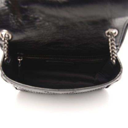 Saint Laurent Crinkled Calfskin Matelasse Monogram Niki Chain Wallet Black 4 of 9