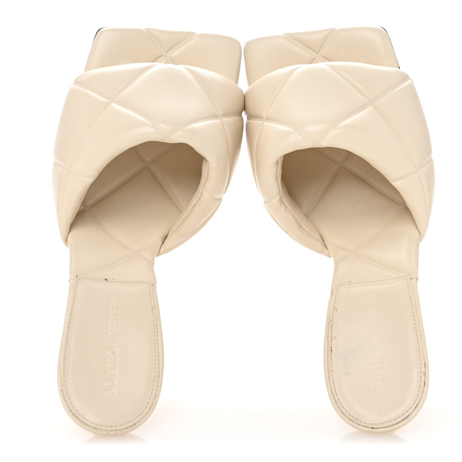 Bottega Veneta Nappa Quilted Rubber Lido Mule Sandals 37 Sea Salt 2 of 11