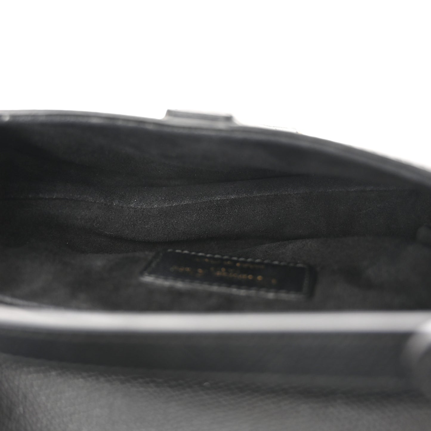 Grained Calfskin Mini Saddle Bag Black