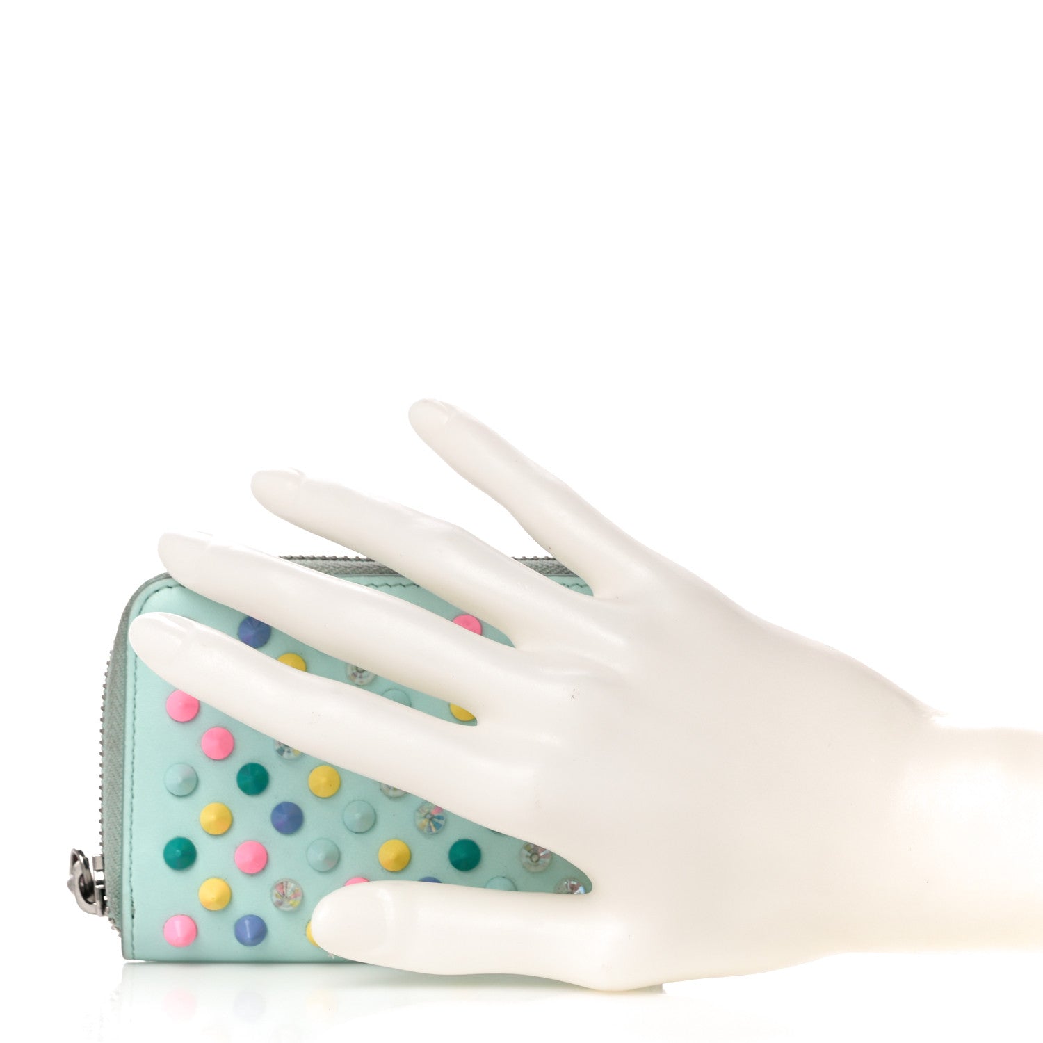 Christian Louboutin Calfskin Spiked Panettone Coin Purse Source Multicolor 2 of 10