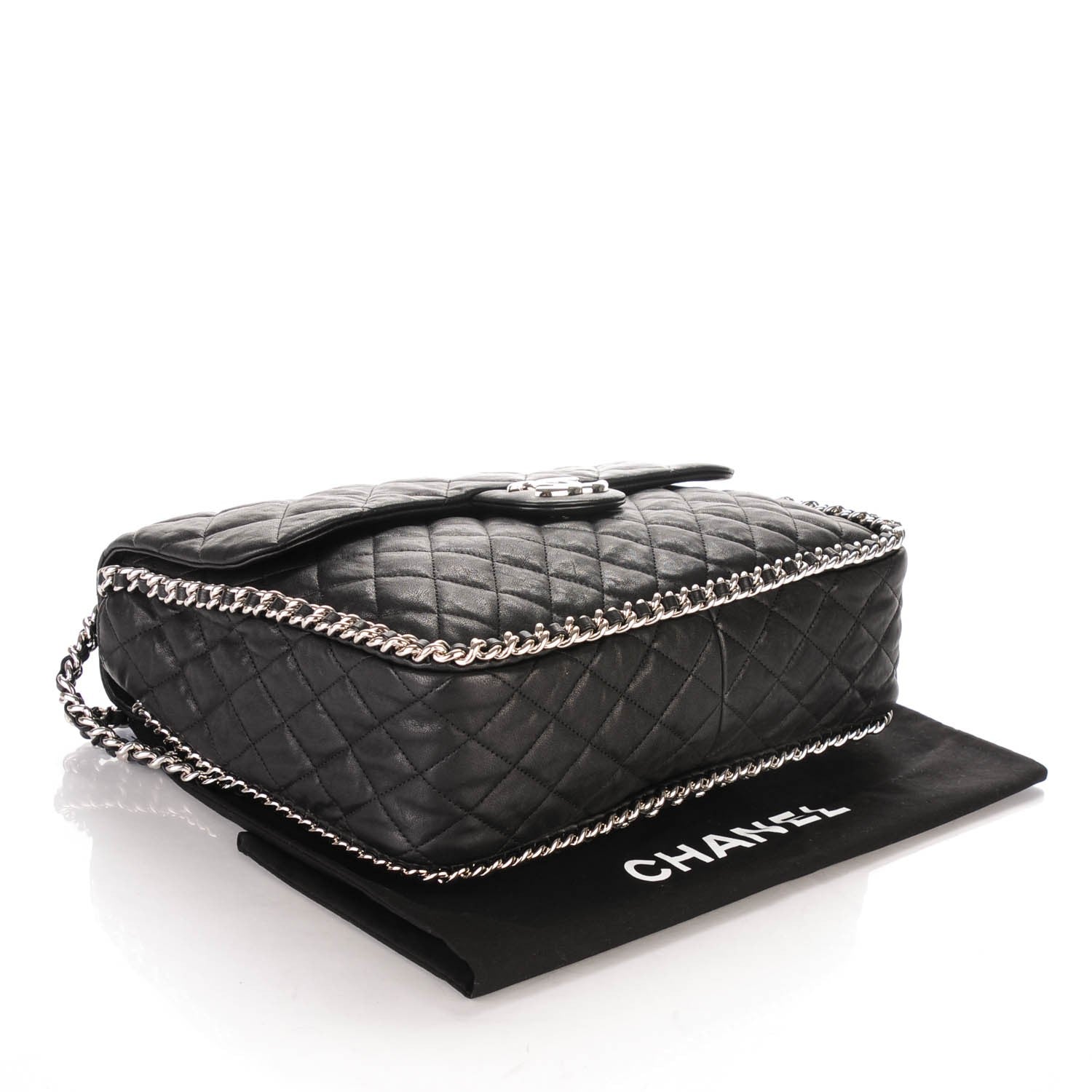 Chanel Washed Lambskin Maxi Chain Around Flap Black 4 of 7