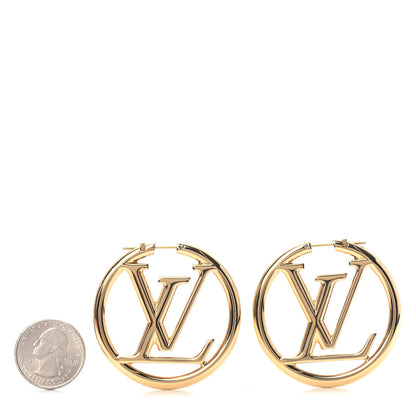 Louis Vuitton Metal Louise Hoop Earrings Gold 2 of 4
