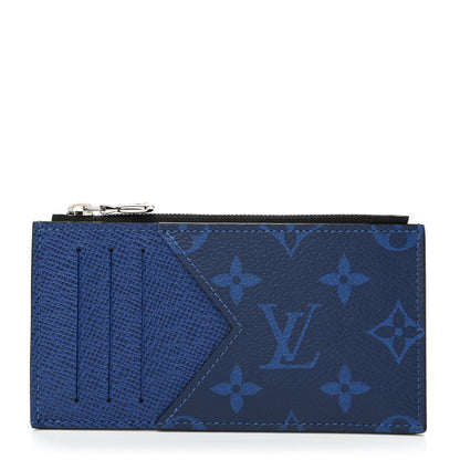Louis Vuitton Monogram Taiga Coin Card Holder Cobalt 1 of 7