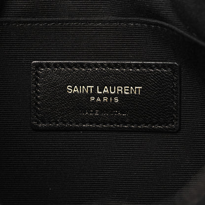 Saint Laurent Calfskin Matelasse Chevron Monogram A5 Wristlet Black 6 of 11