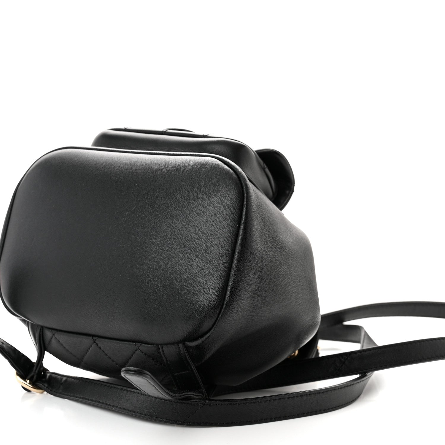 Chanel Lambskin Quilted Small Duma Drawstring Backpack Black 10 of 12