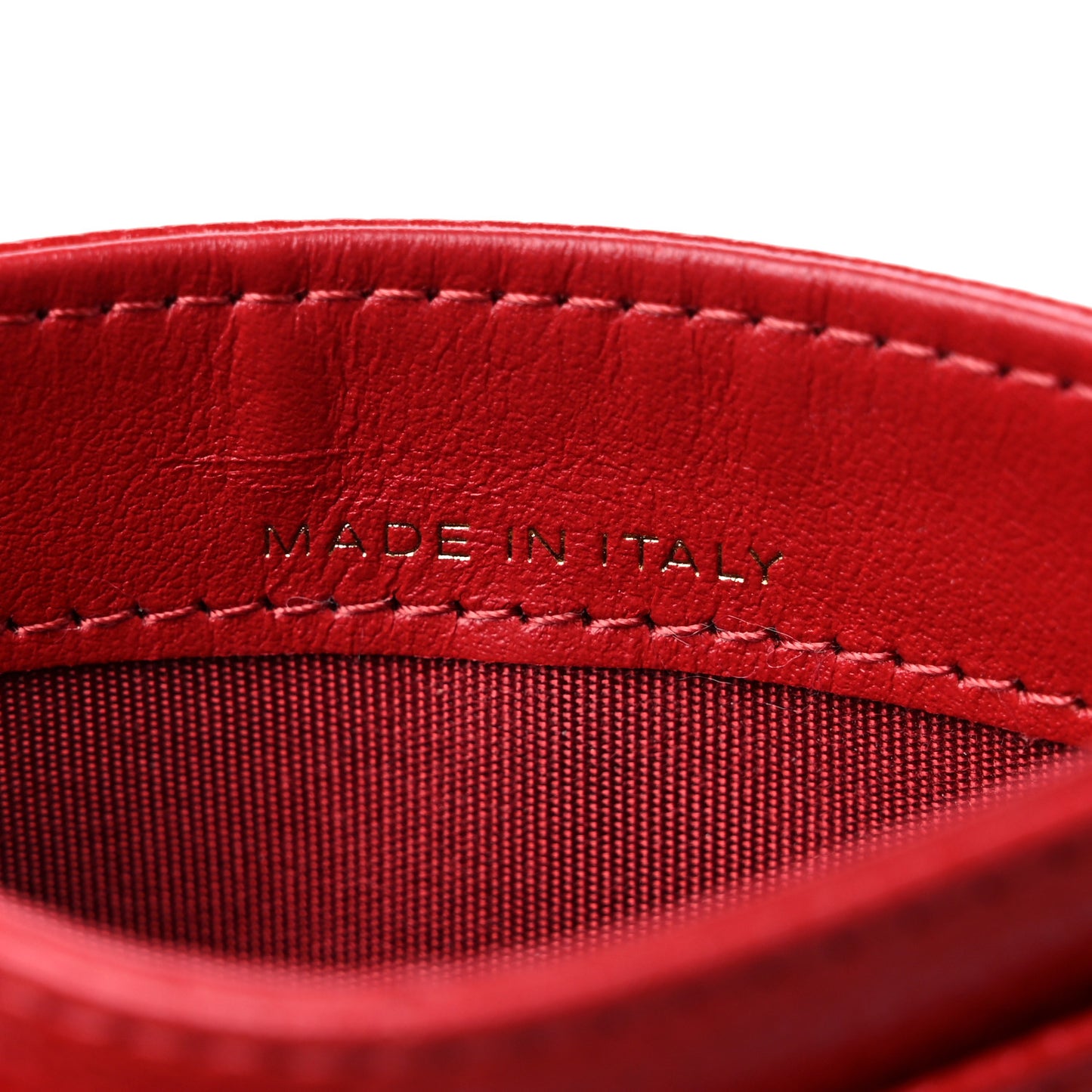 Caviar Camellia Embossed Card Holder Red