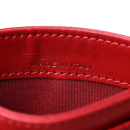 Chanel Caviar Camellia Embossed Card Holder Red 7 of 9