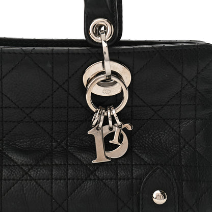 Christian Dior Calfskin Cannage Stitched Small Lady East West Lady Dior Black 8 of 13