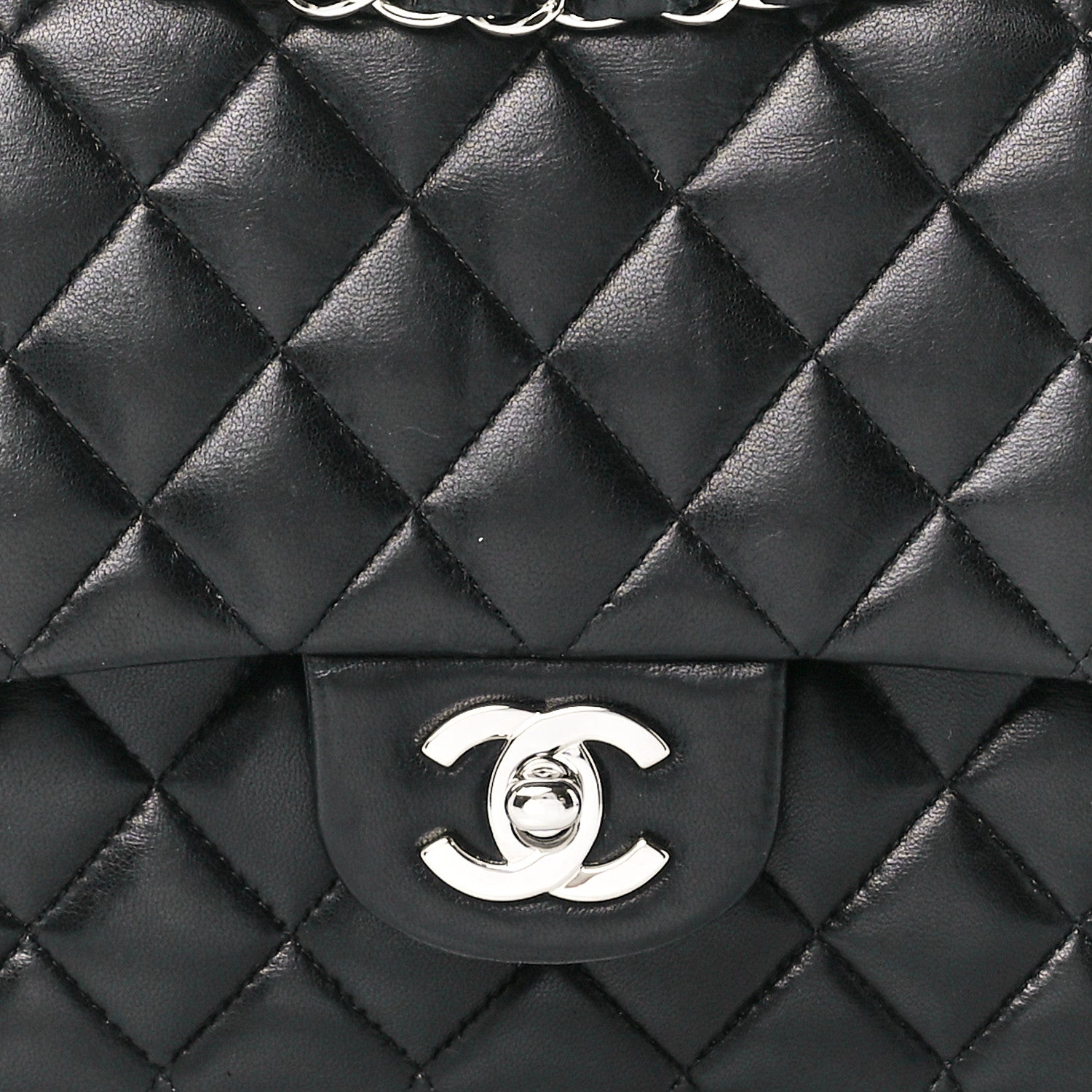 Chanel Lambskin Quilted Medium Double Flap Black 8 of 11
