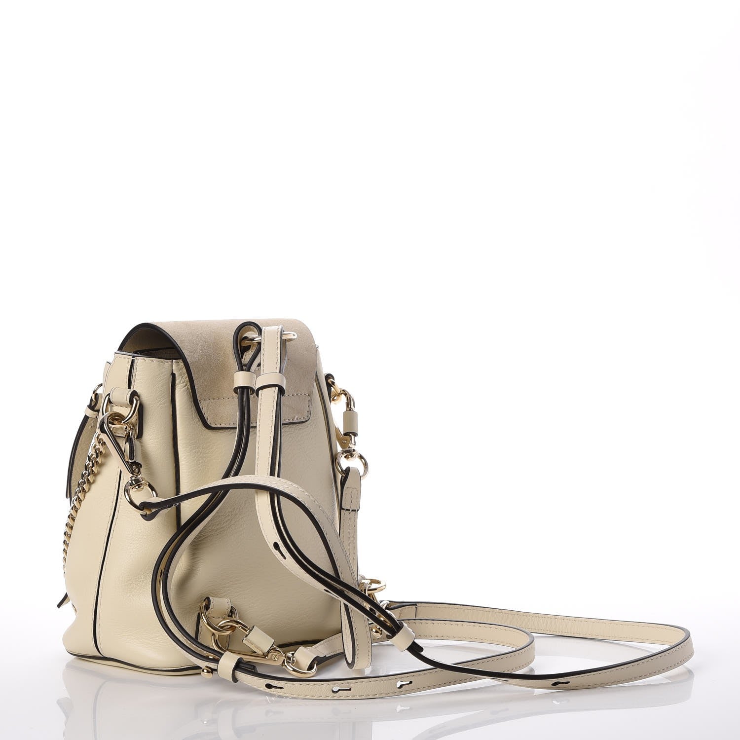 Chloe Suede Calfskin Mini Faye Backpack Off White 3 of 7