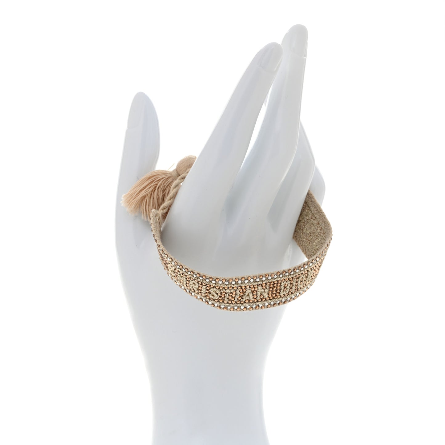 Woven Cotton Crystal Embroidered J'Adior Friendship Bracelet Gold