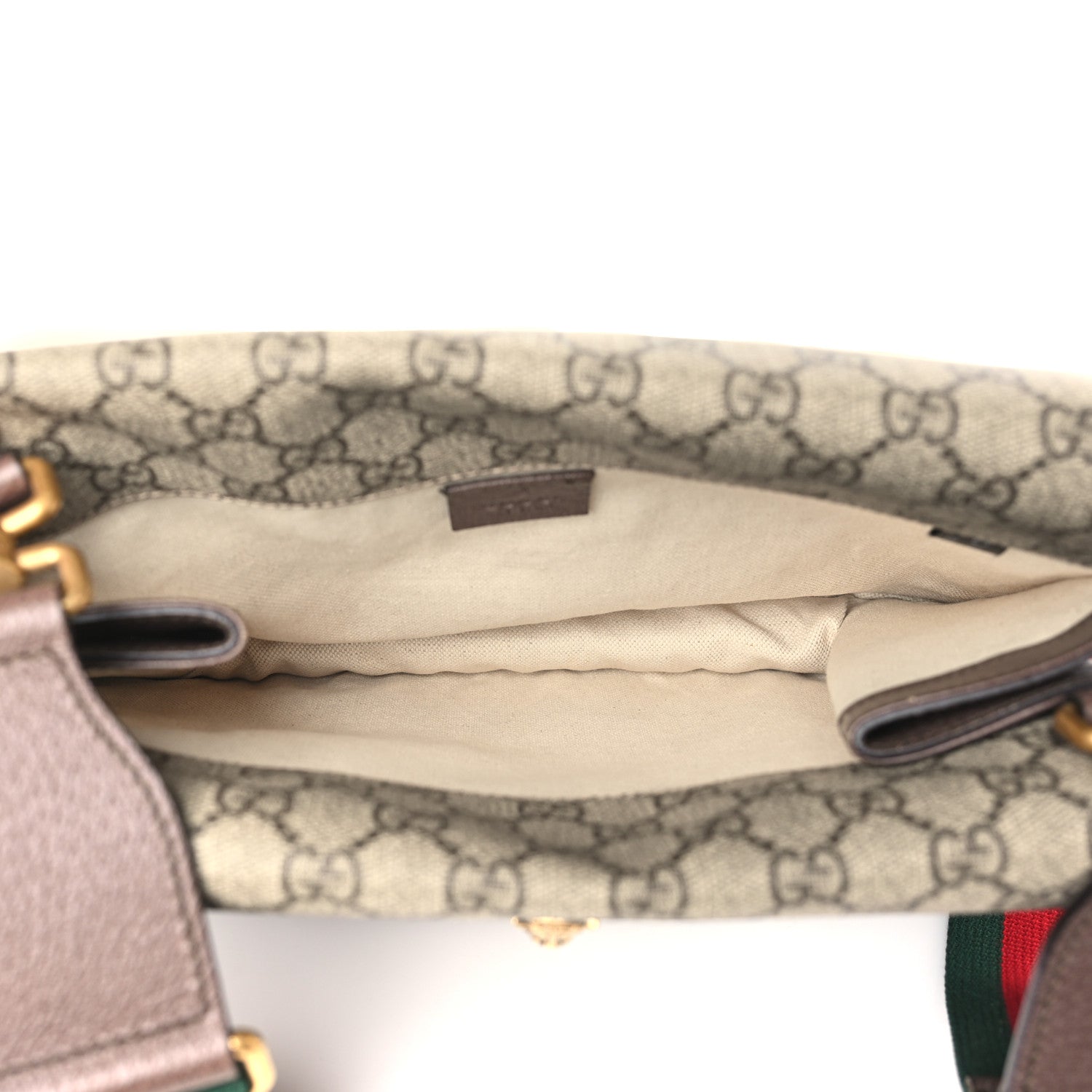 Gucci GG Supreme Monogram Web Neo Vintage Double Flap Messenger Bag Beige New Acero 5 of 10