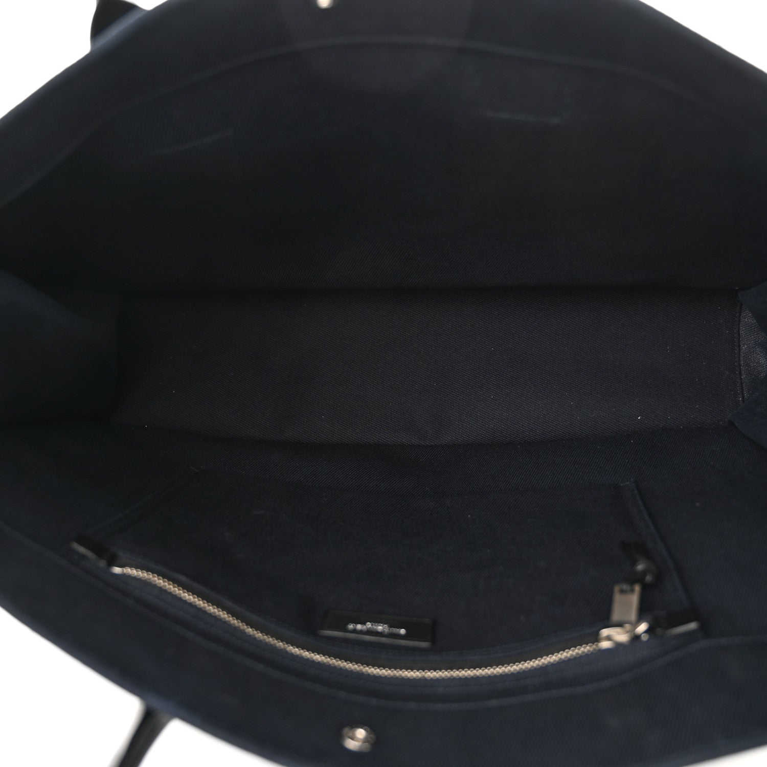 Saint Laurent Linen Calfskin Rive Gauche Tote Navy 5 of 12