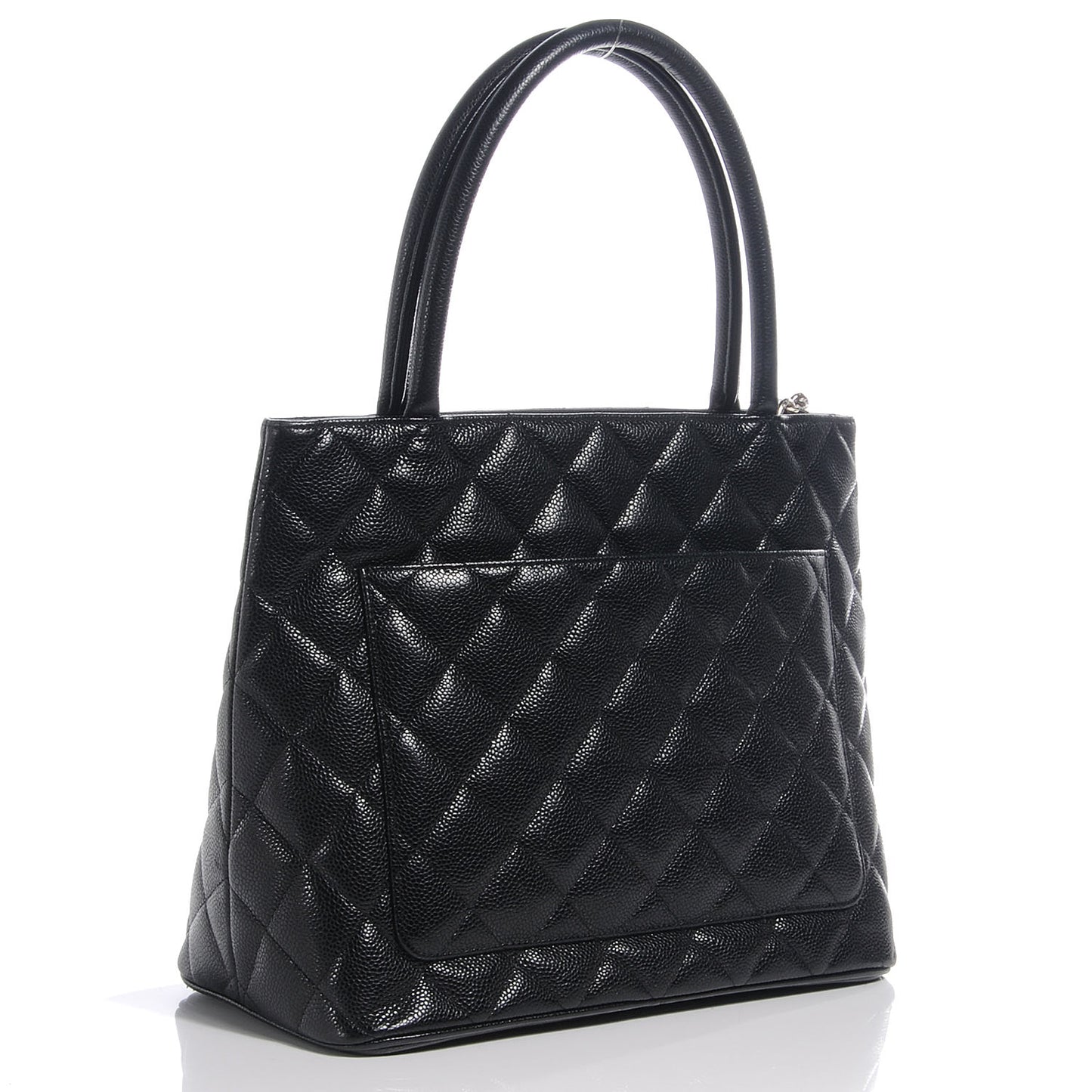Caviar Quilted Medallion Tote Black
