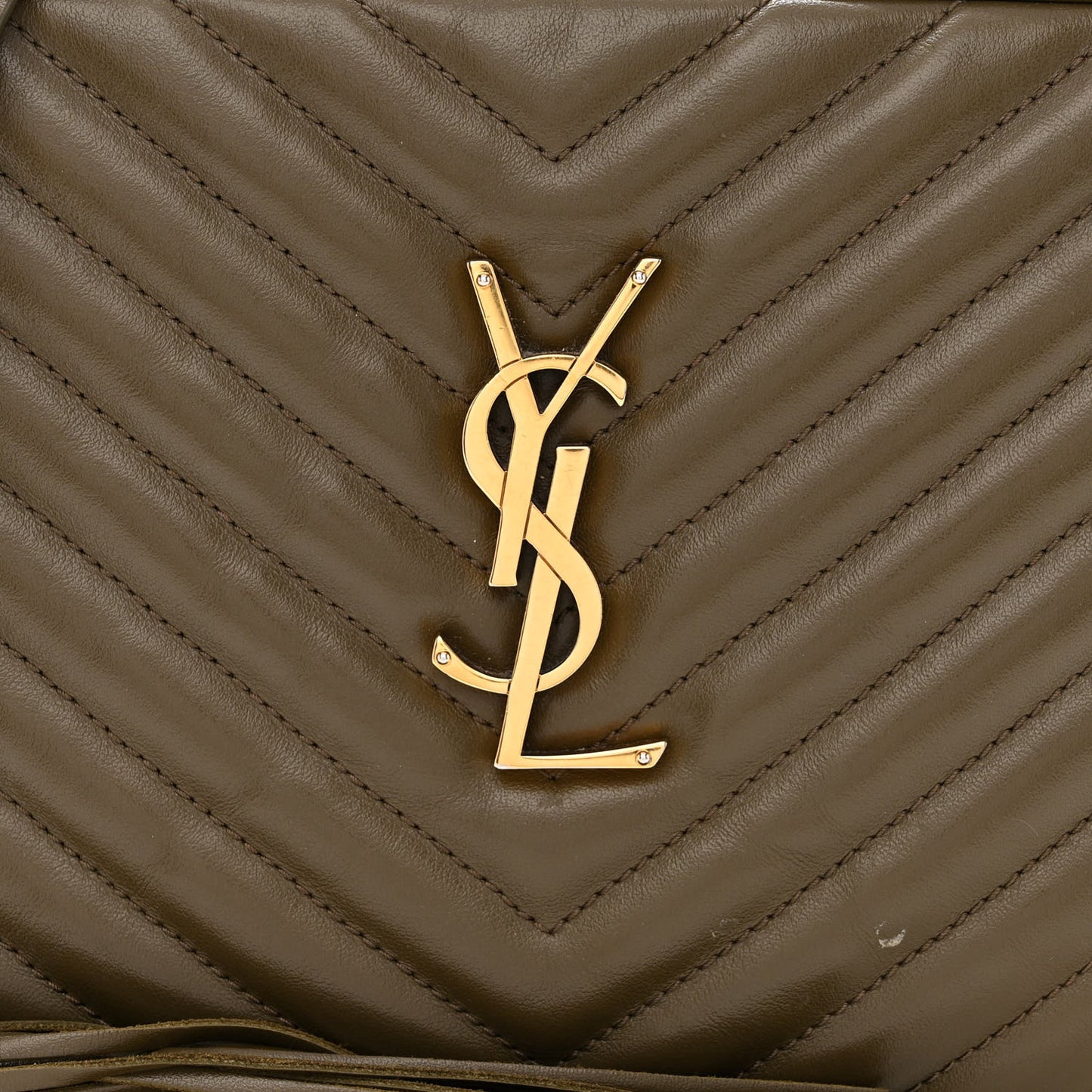 Calfskin Matelasse Monogram Lou Camera Bag Military Olive