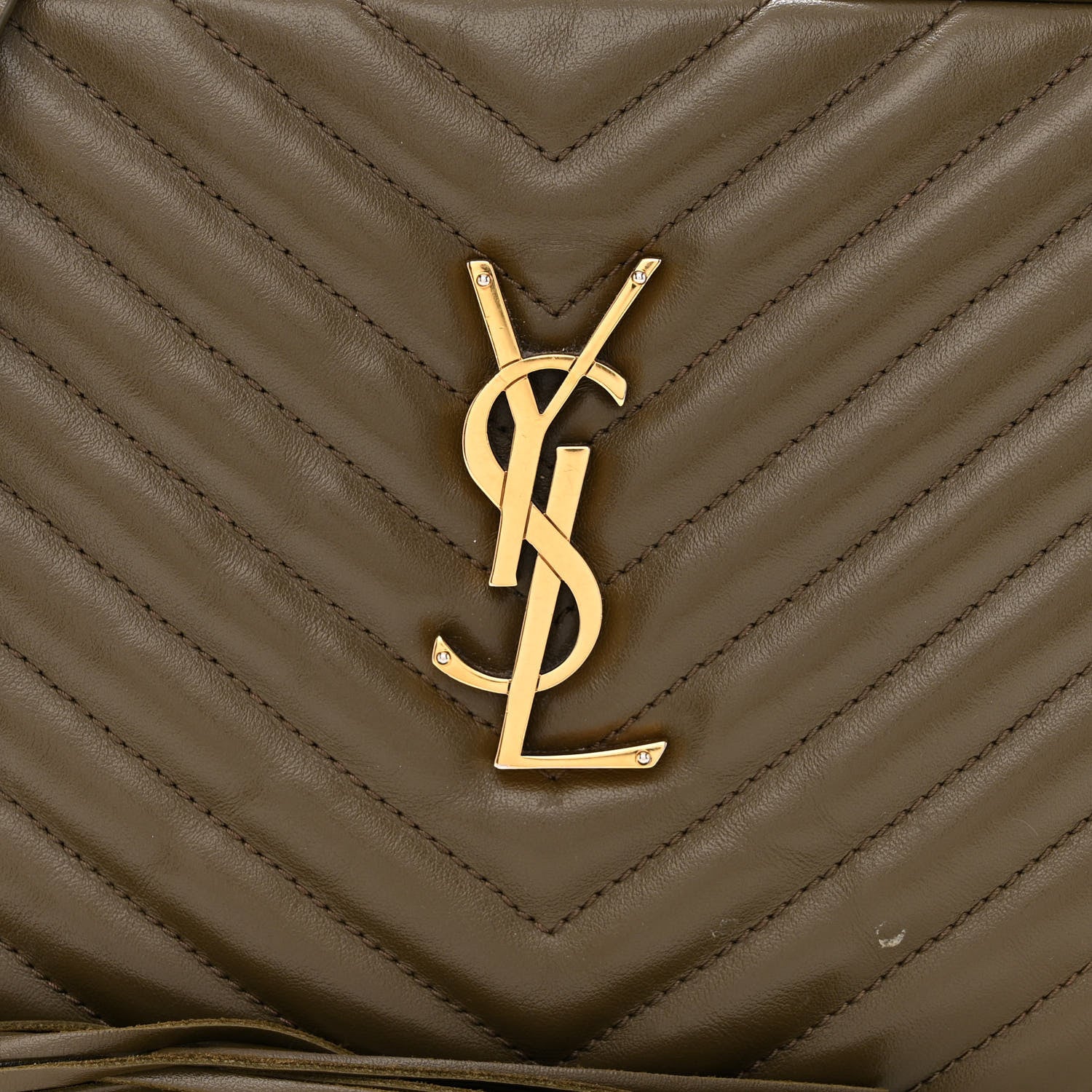 Saint Laurent Calfskin Matelasse Monogram Lou Camera Bag Military Olive 8 of 14