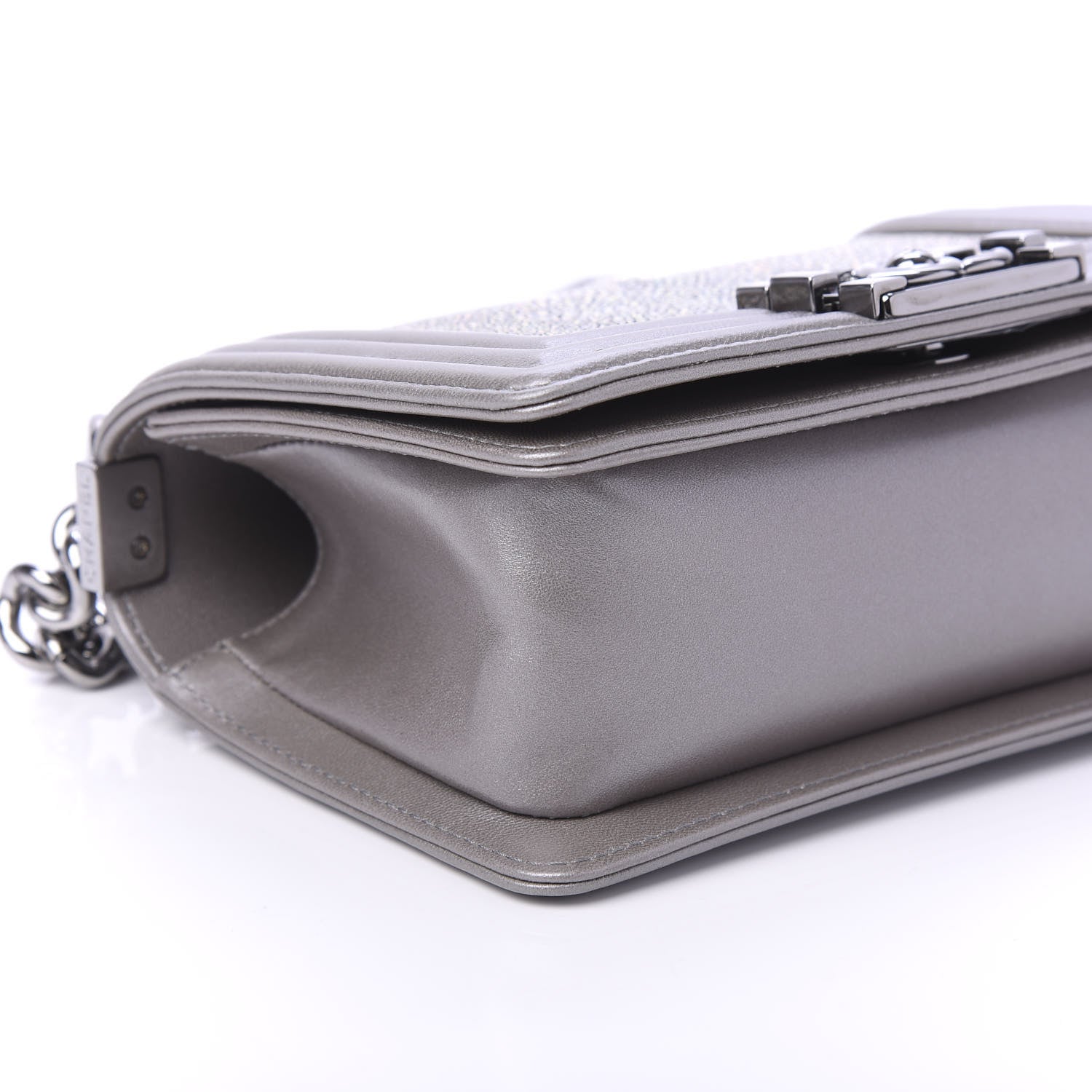 Chanel Galuchat Stingray Small Boy Flap Silver 6 of 11