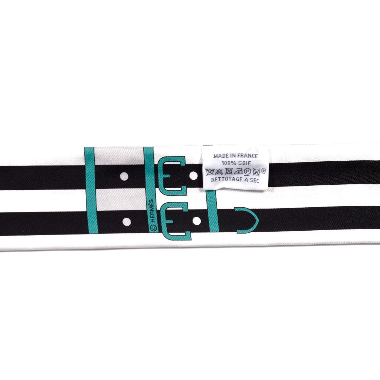 Hermes Silk Rocabar Twilly White Gris Perle Menthe 2 of 4