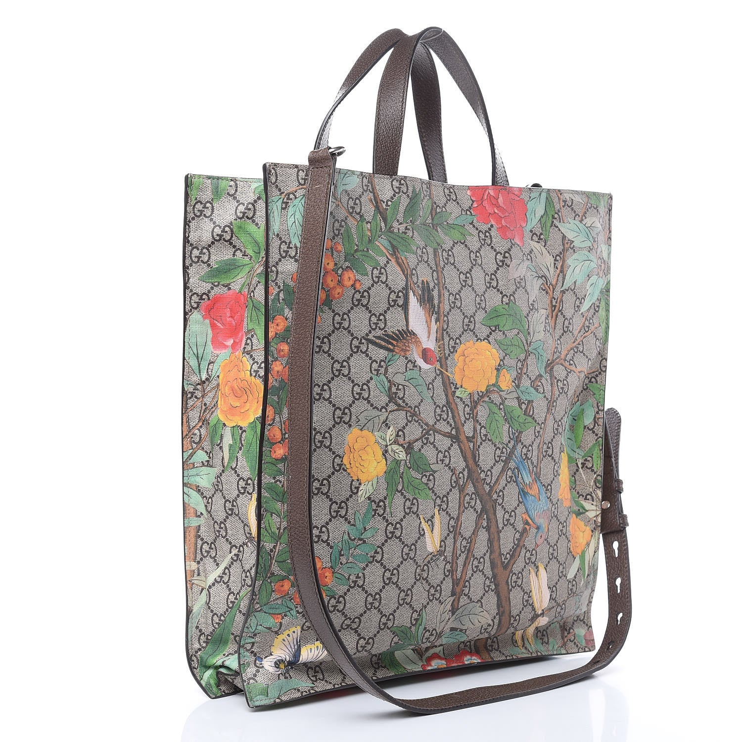 Gucci Soft GG Supreme Monogram Tian Vertical Tote Beige Multicolor New Acero 3 of 13