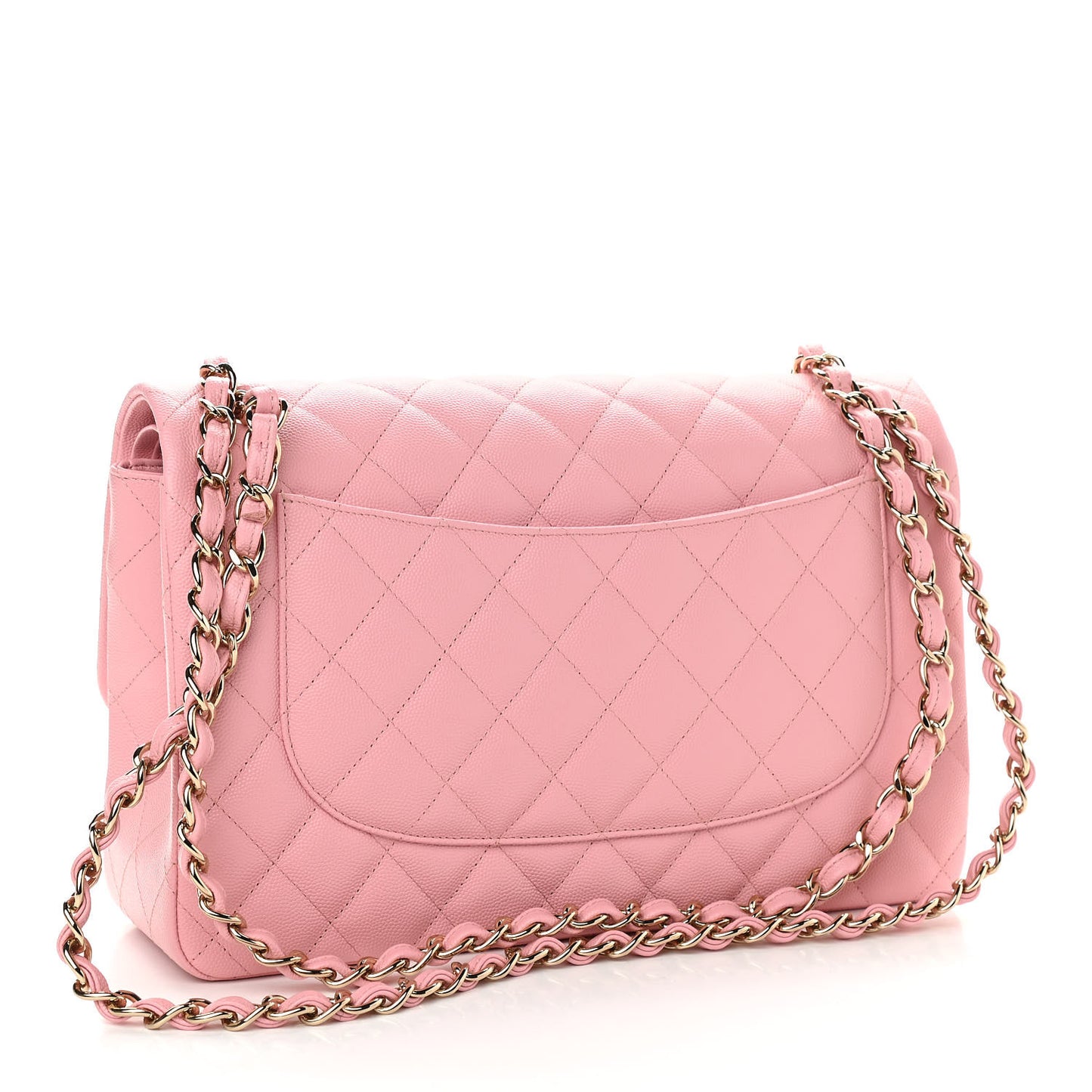 Caviar Quilted Jumbo Double Flap Pink