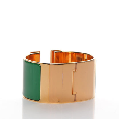 Hermes Enamel Extra Wide Clic H Bracelet GM Vert Sapin 3 of 4