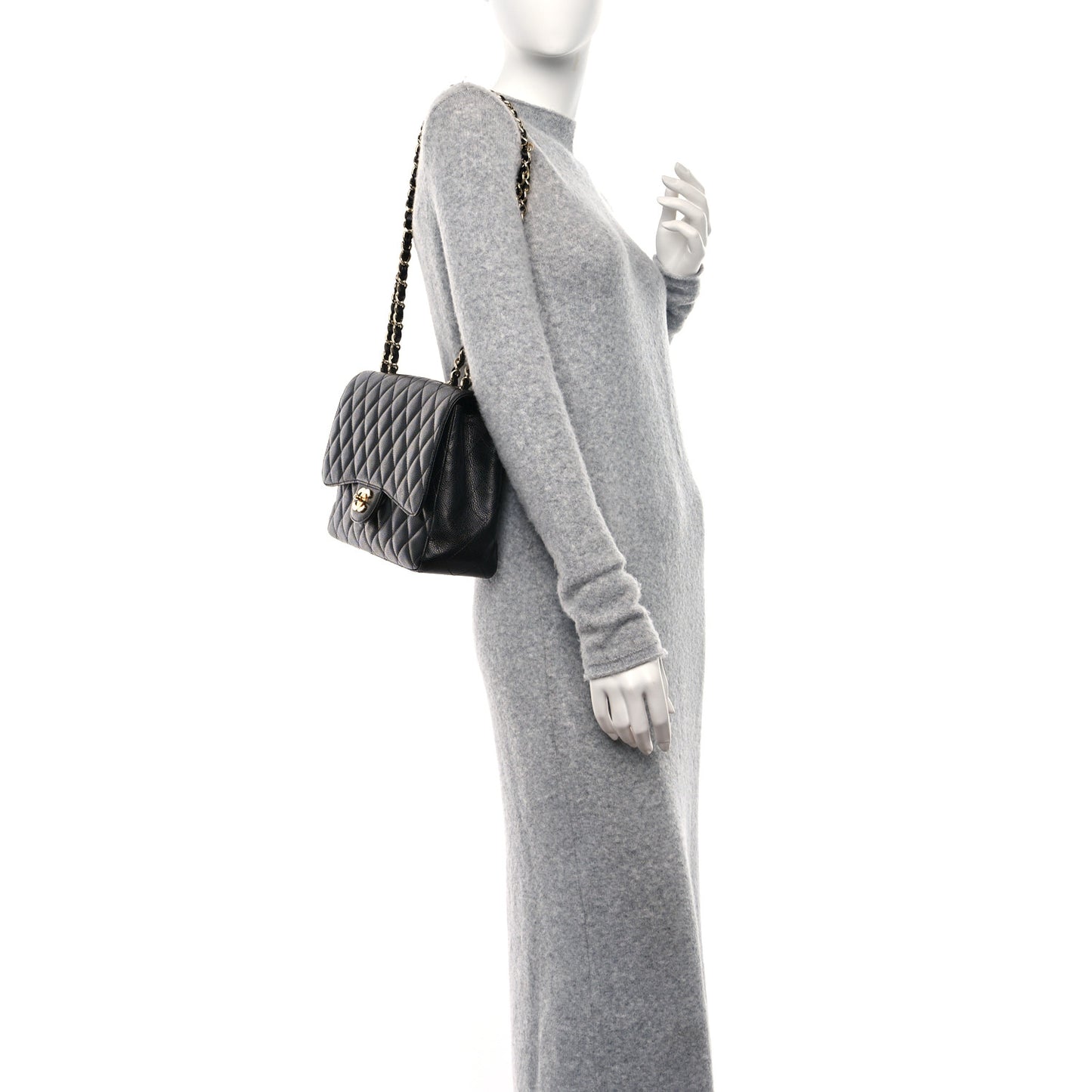 Caviar Quilted Jumbo Single Flap Black