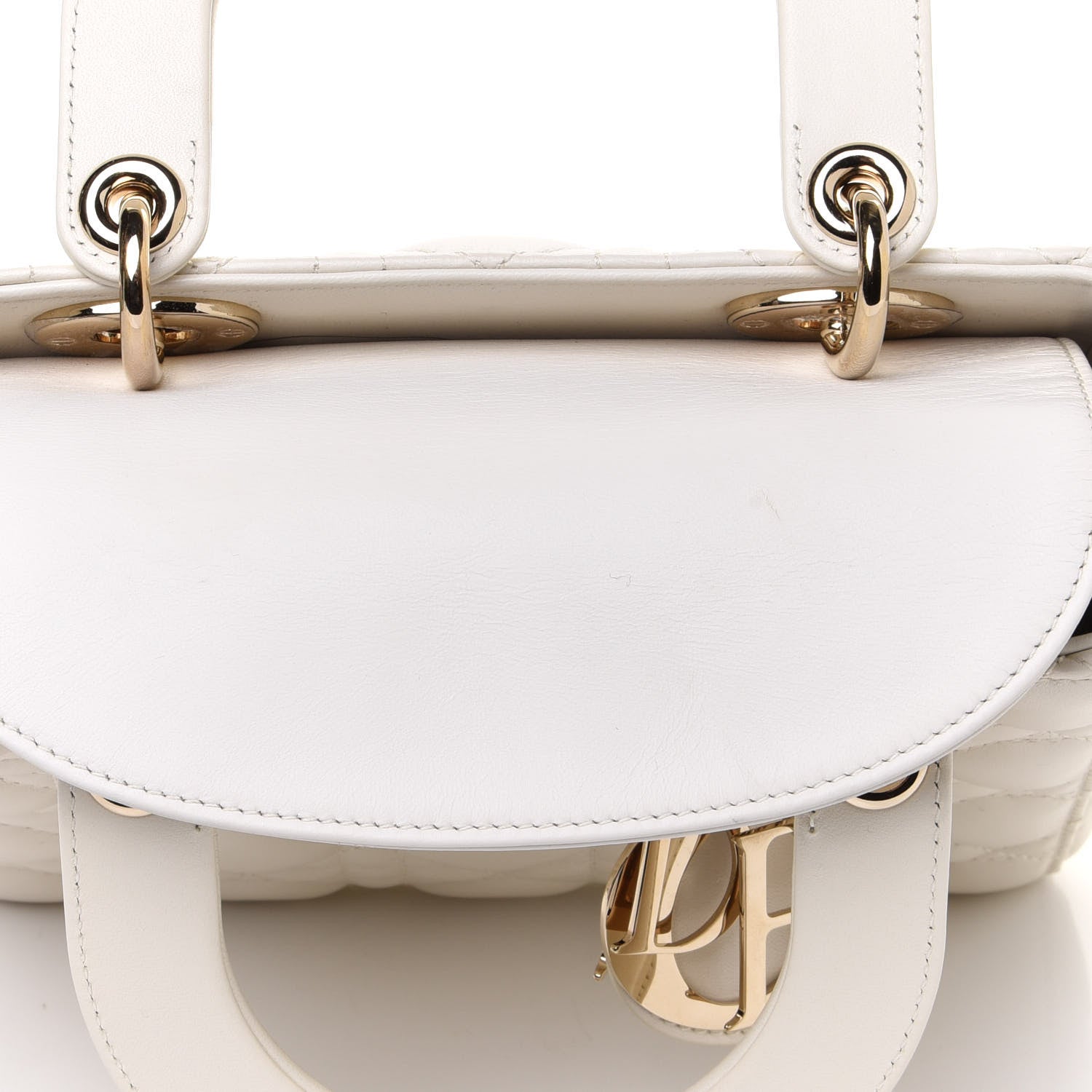 Christian Dior Lambskin Cannage Small My ABCDior Lady Dior White 13 of 14