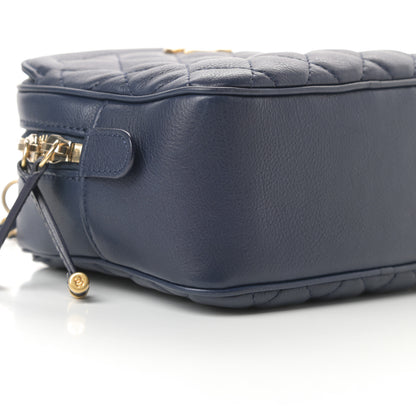 Chanel Calfskin Quilted CC Small Vanity Case Navy 9 of 15
