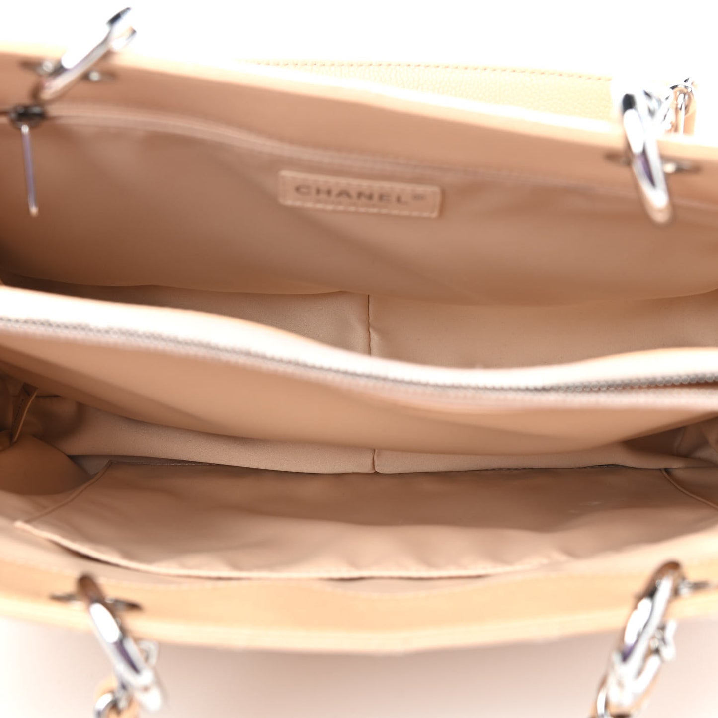 Caviar Quilted Grand Shopping Tote GST Beige Clair
