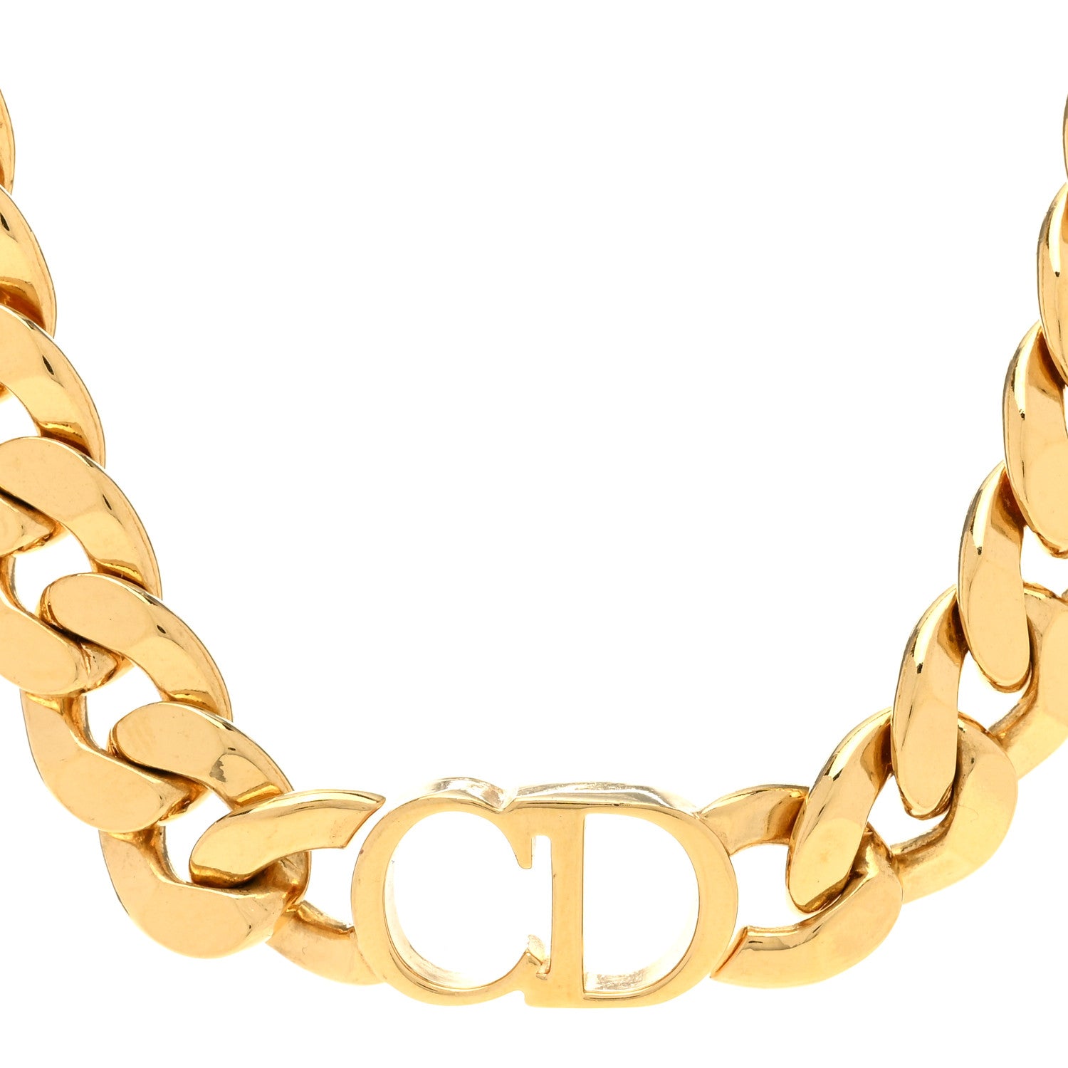 Christian Dior Metal Danseuse Etoile Chain Choker Necklace Gold 4 of 6