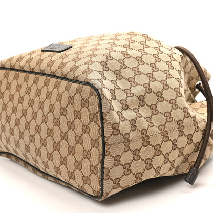 Gucci Monogram Dollar Calfskin O Drawstring Backpack Beige Ebony Testa di Moro Dark Chocolate 10 of 10