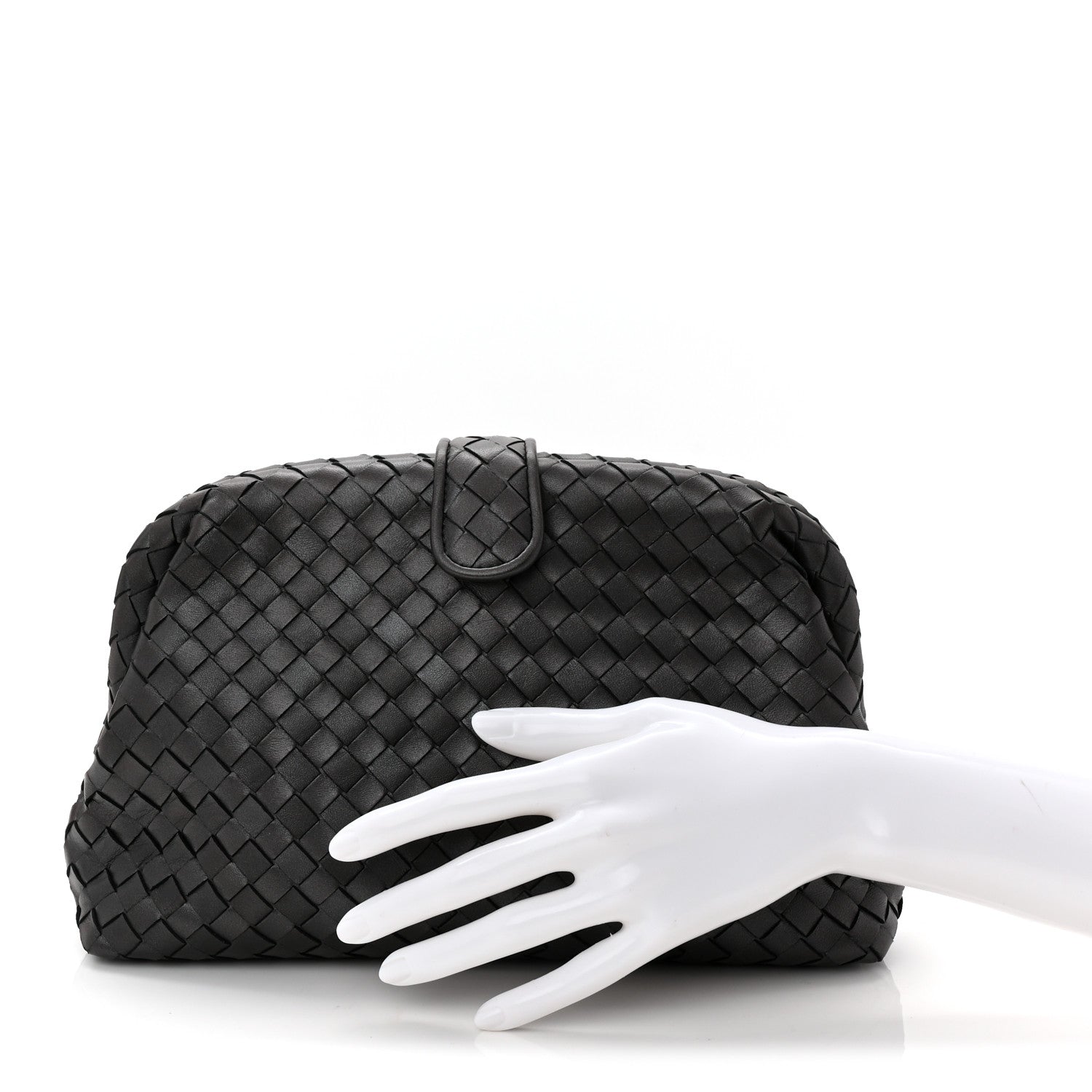 Bottega Veneta Nappa Intrecciato The Lauren 1980 Clutch Argento