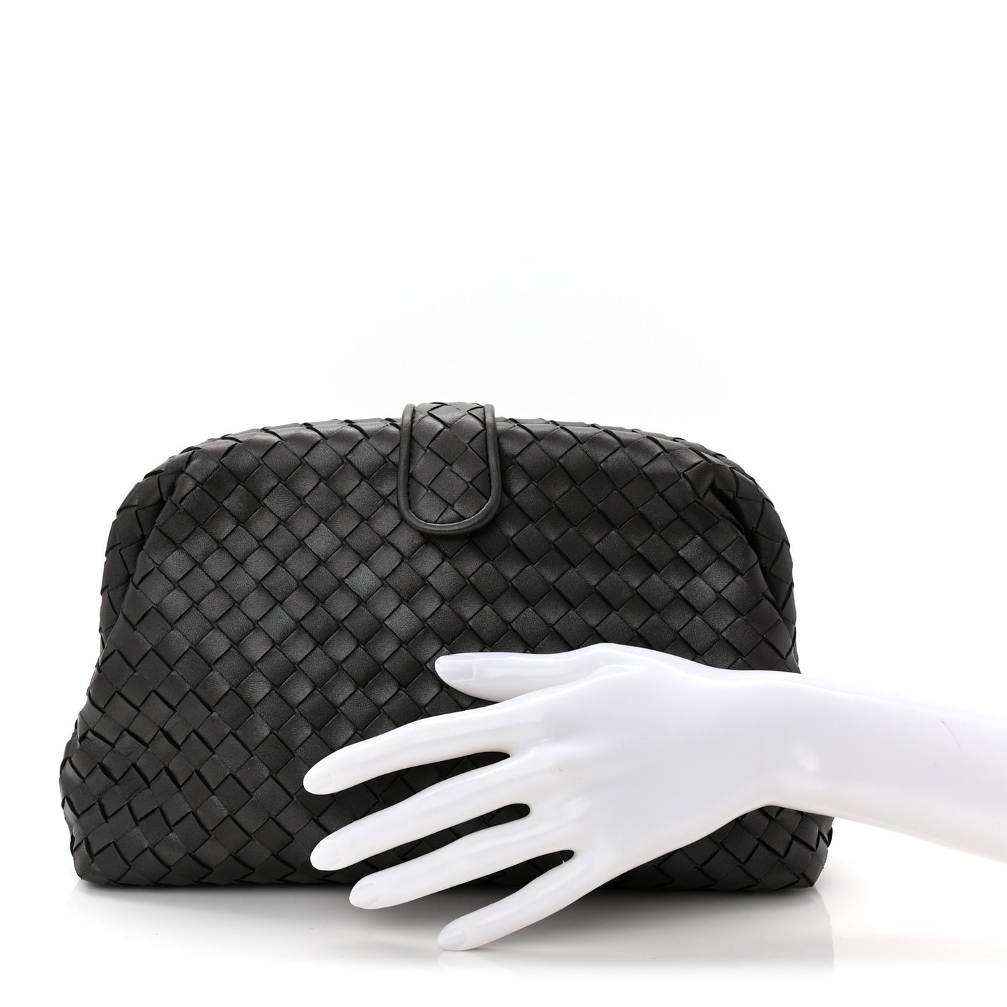 Nappa Intrecciato The Lauren 1980 Clutch Argento Ossidato