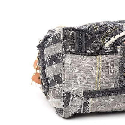 Louis Vuitton Denim Patchwork Speedy 30 Grey 8 of 10