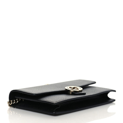 Gucci Dollar Calfskin Interlocking G Chain Wallet Black 4 of 9