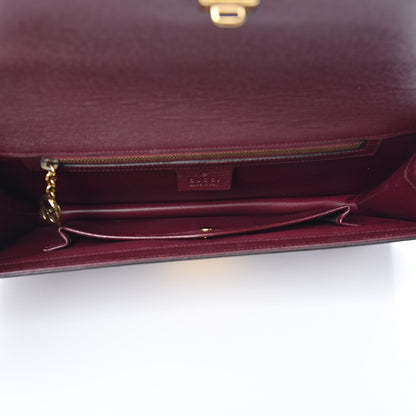 Gucci Textured Calfskin Heartbeat Print Clutch New Wine 5 of 7