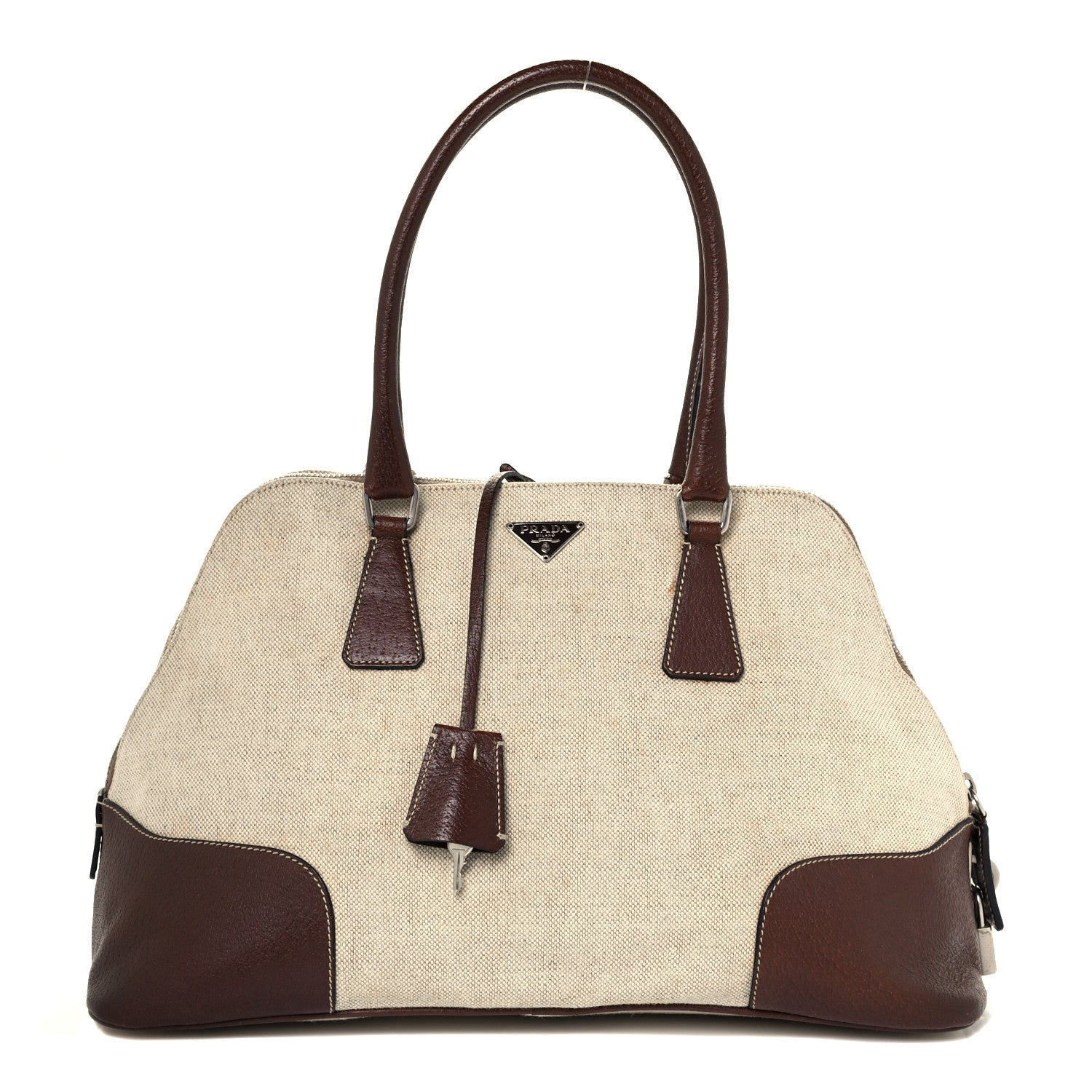 Prada Canapa Cinghiale Frame Bowler Brown 1 of 12
