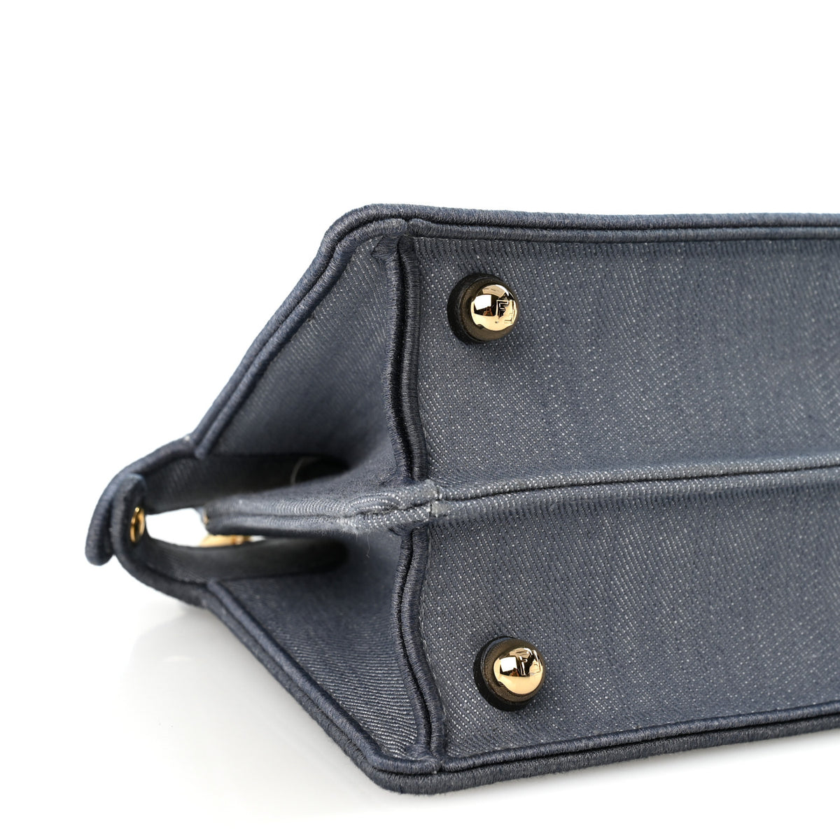 Fendi Denim Emroidered Coral Bandana Petite Peekaboo I SEE U Satchel Mirto 9 of 10