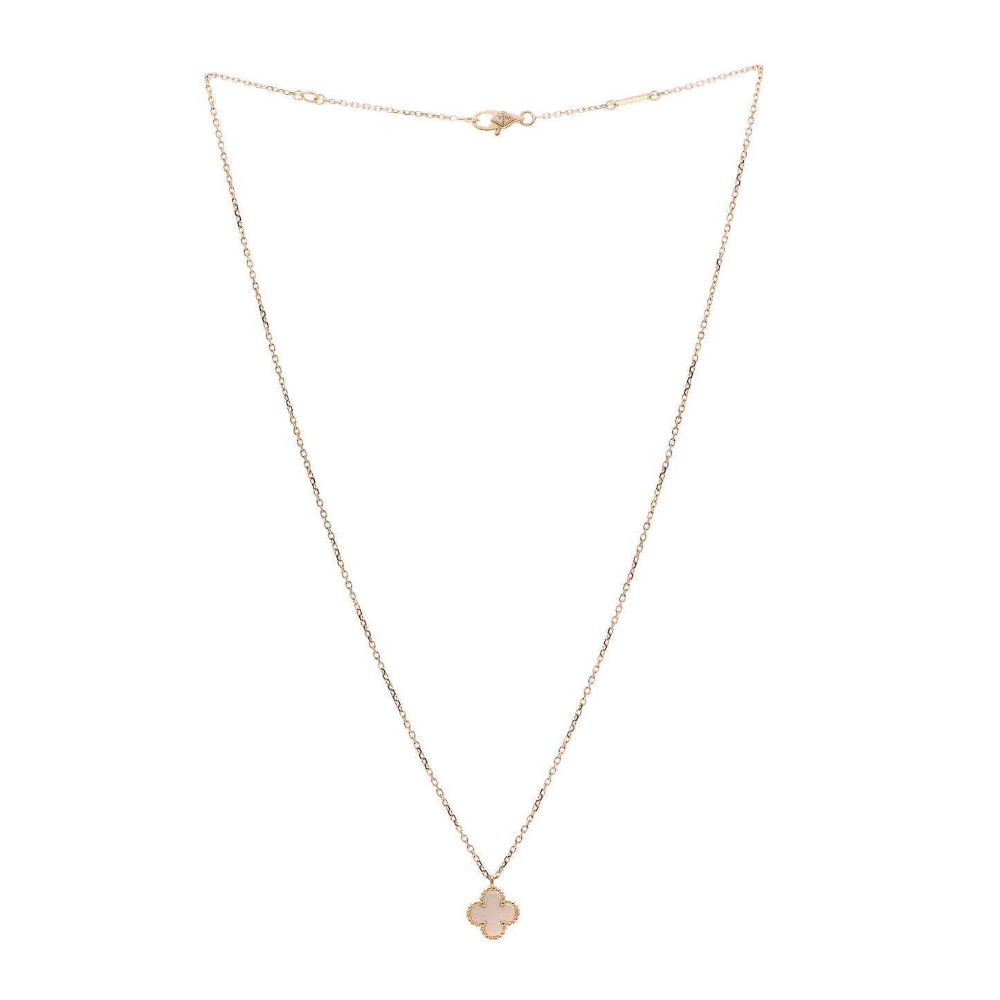 18K Yellow Gold Mother of Pearl Sweet Alhambra Pendant Necklace