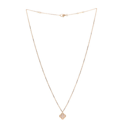 Van Cleef & Arpels 18K Yellow Gold Mother of Pearl Sweet Alhambra Pendant Necklace 3 of 6