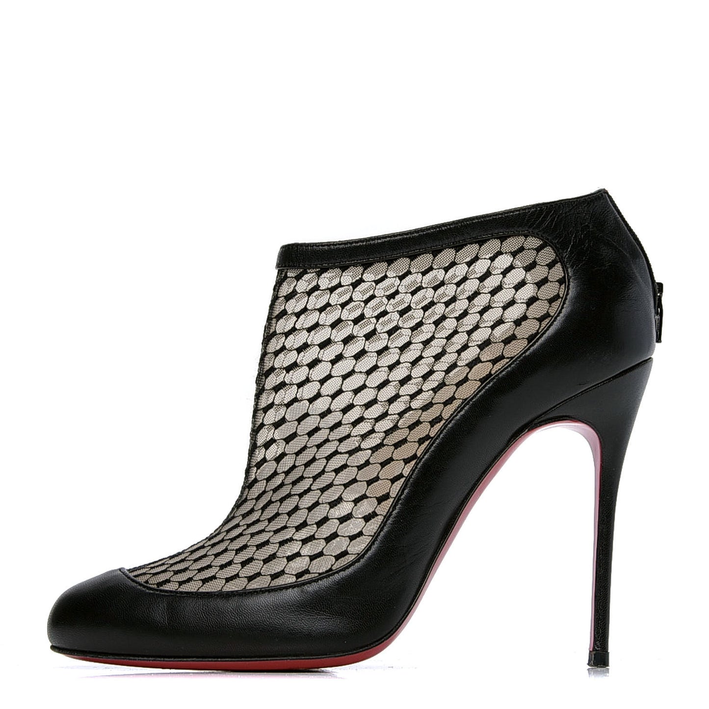 Nappa Fishnet 100 Booties 37.5 Black