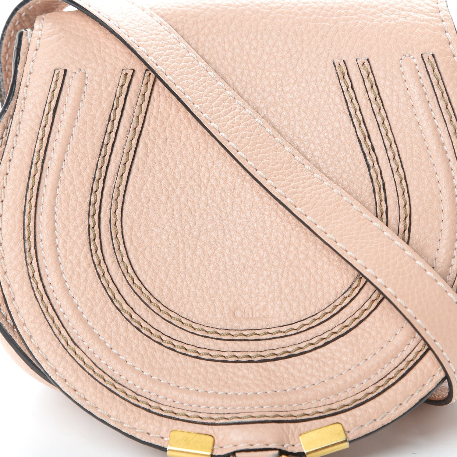 Chloe Calfskin Mini Marcie Round Crossbody Bag Blush Nude 9 of 14