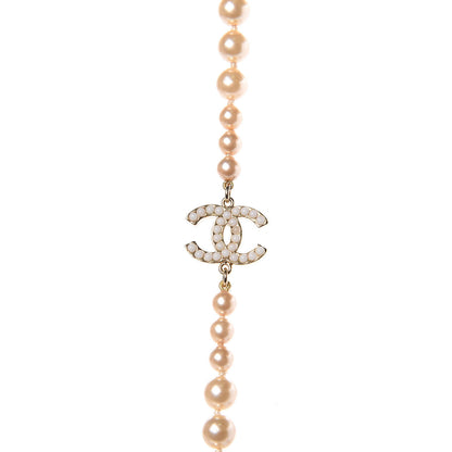 Chanel Graduated Pearl CC Long Necklace Light Gold 4 of 5