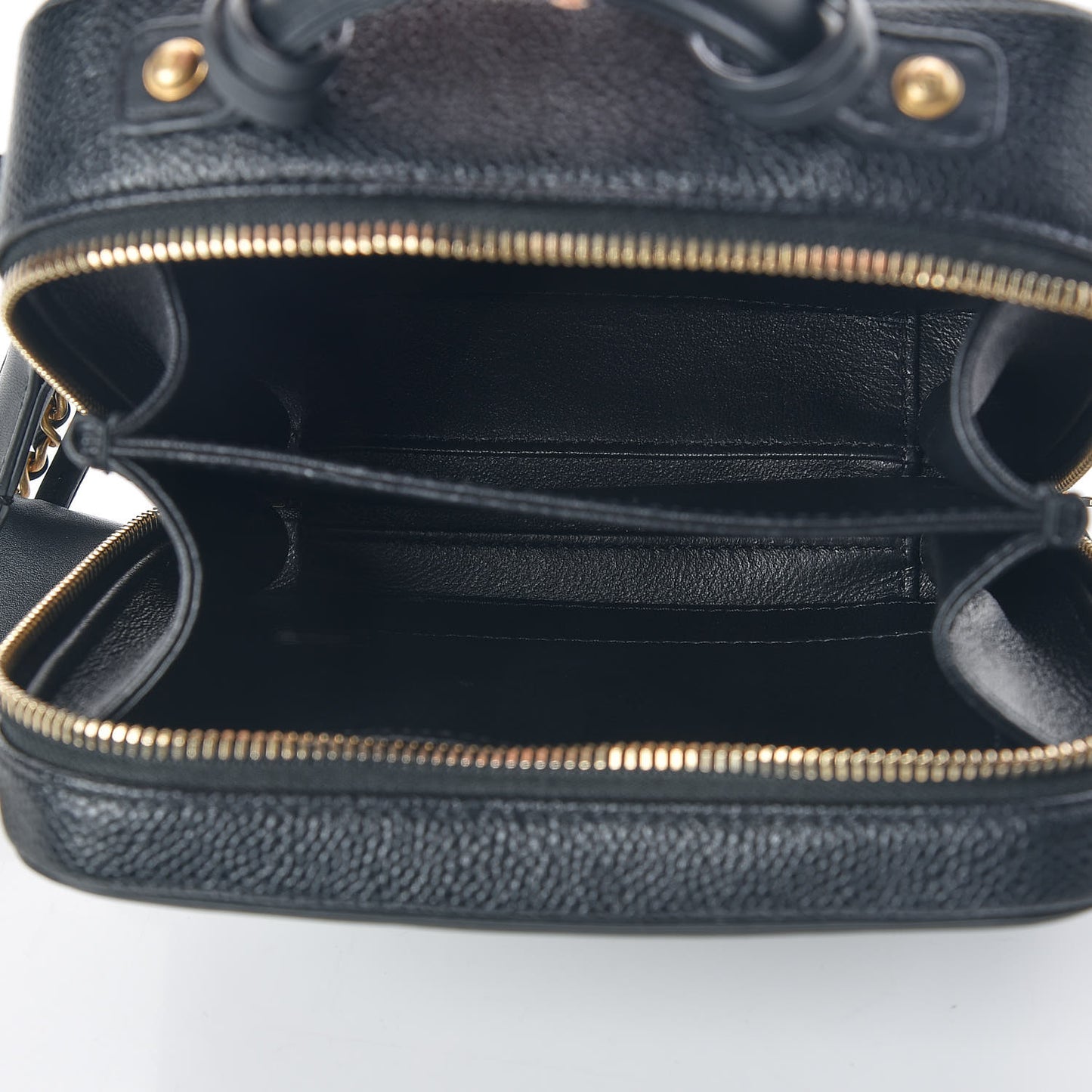 Caviar Quilted Small CC Filigree Vanity Case Black