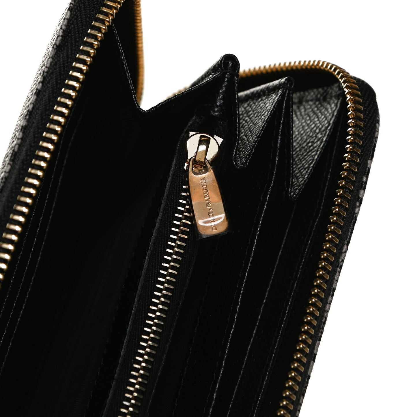 Dauphine Lace Print Zip Around Wallet Black