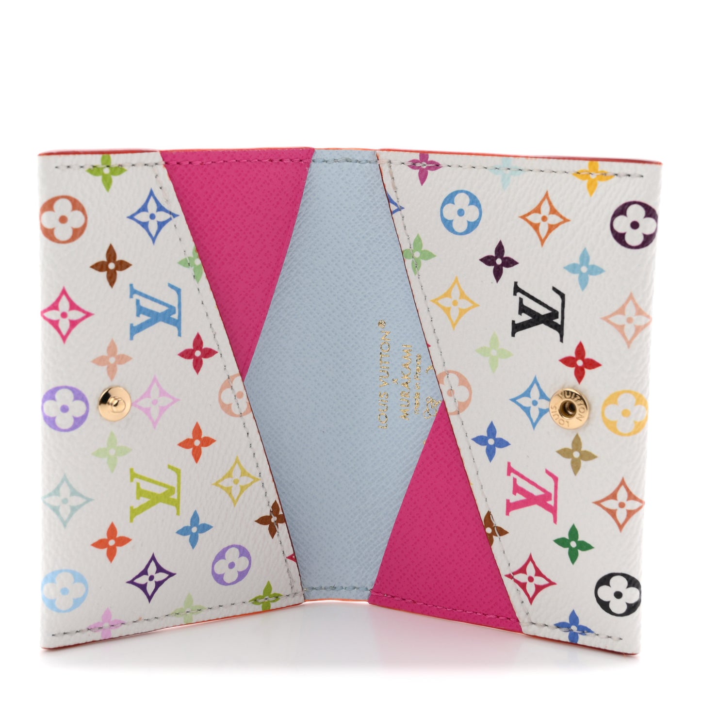 LV X TM Monogram Multicolor Slim Card Holder White