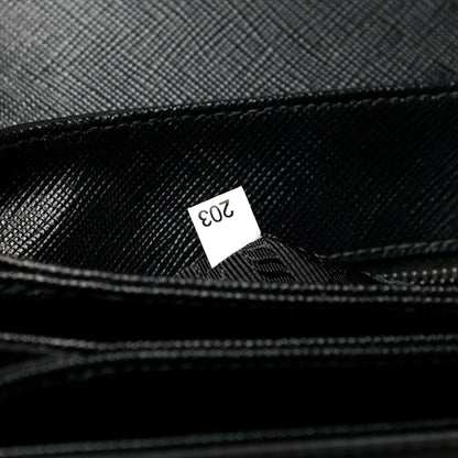 Prada Saffiano Tessuto Nylon Chain Shoulder Bag Black 8 of 13